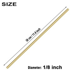 1/8 Inch Brass Round Rod 8Pcs Solid Round Brass Rod Lathe Bar Stock 11.8 inch…