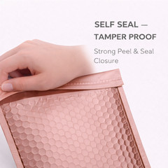 6.5×10 Metallic Rose Gold Poly Bubble Mailers Padded Self Seal Shipping