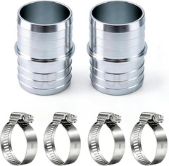 1-1/2 Inch Hose Barb Splice Coupler Repair Fitting, 2 Pack Aluminum Hose Barb Fi