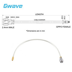 2.4mm Male to GPPO Female .086″ Semi-flexible Coax Cable, DC-50GHz
