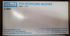 4 Boxes of New Uline 500 Polyethylene Gloves Clear 1 Mil S-7895 Single Use