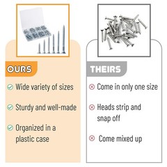 Mr. Pen- Wood Screws Assortment Kit, 152 pcs, Silver, Phillips Tips, Assorted
