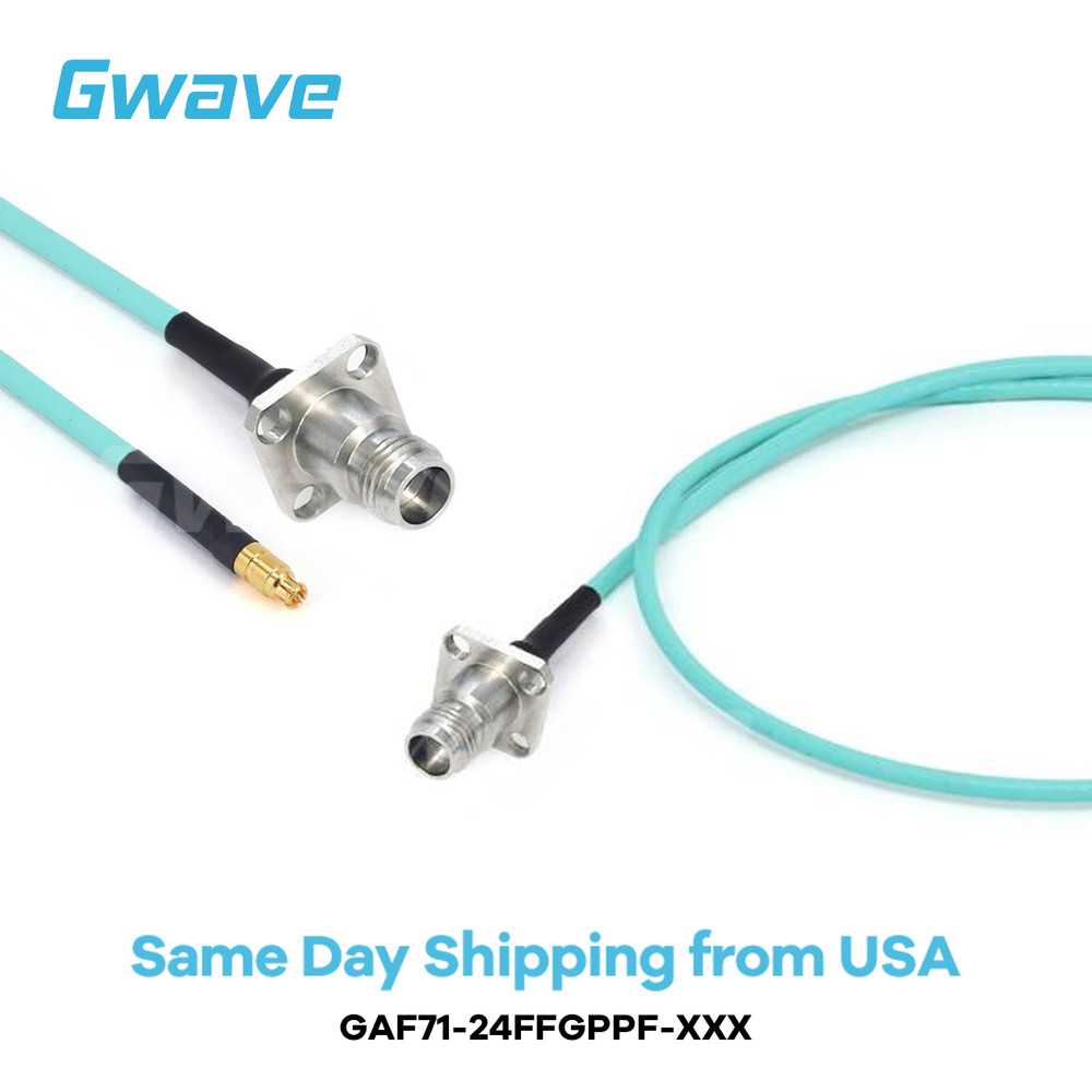 2.4mm 4 Hole Flange Female to GPPO Female RG-405SS Flexible Cable | DC-50GHz