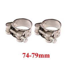 2X T-Bolt Stainless Steel Heavy Duty Motorcycle Exhaust Hose Pipe Muffler Clamp