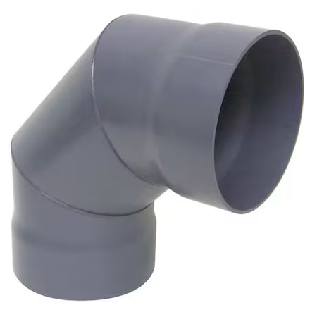 Plastic Supply Pvcea06 90 Degree Elbow, 6 In Duct Dia, Type I Pvc, 9-5/8″ L
