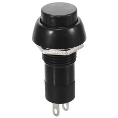 10x On/Off Push Button Bolt-On Switch Black Button Push-To-Make Self-Locking 12V