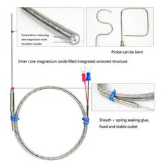 Thermocouple Temperature Sensor 1mm 1.5mm 2mm 3mm 4mm 5mm 6mm 8mm J-Type 600 ℃