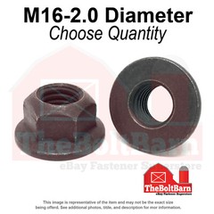 M16-2.0 Class 10 Hex Flange Top Lock Nuts Phos & Oil Coarse Thread (Pick Qty)