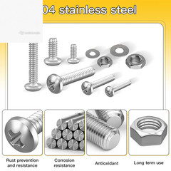 710Pc Machine Screw Assortment Black Stainless Steel Pan Head Nuts Bolts Kit SAE