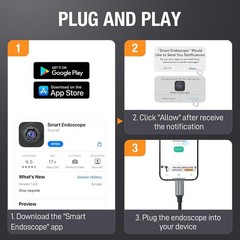 Teslong 2.0MP USB-C Inspection Camera Auto Focus Borescope for Plumbing