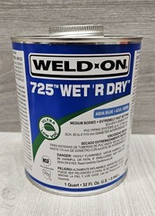 Quart Aqua Blue IPS® Weld-On® 725TM Wet ‘R Dry