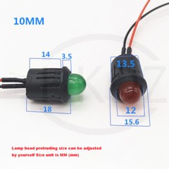Pre-Wired LEDs 3mm/5mm/8mm/10mm With Holder Wire Light Emitter Pre-Wired Cable