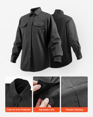 VEVOR Flame-Resistant Welding Jacket XXL-Sized 7oz FR Cotton Safety Jacket