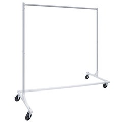 2PCS Commercial Garment Rack Rolling Collapsible Clothing Shelf w/ Wheels Z-Base
