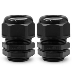 2 Pcs 1″ NPT Nylon Cable Glands, Black Strain Relief Cable Cord Connector IP68