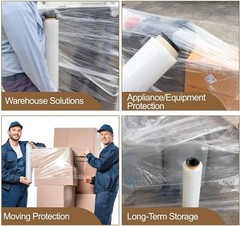 18″ x 1500FT 80 Gauge Pallet Wrap Heavy-Duty Stretch Film Clear Color Packaging