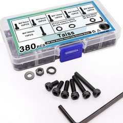 380PCS M4 Screw Kit M4x6/8/12/16/20/30mm 6 Size Hex Socket Head Cap Screws,M4 Bo