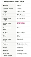 Commercial Baguette Pan 4 Loaf Size 25.75 x 3.78 Heavy Duty Perforated 26×18