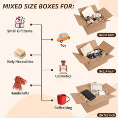 Shipping Boxes Mailers Assorted Sizes 10X7X5, 9X6X4, 8X6X4 Inches Corrugated Car