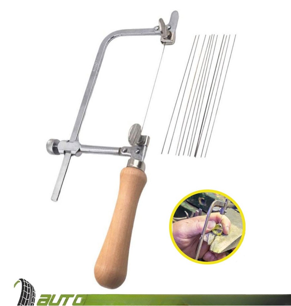 U-shaped Saw Jewelry DIY Tool Jewelers Saw Bow Saw Frame W/ 12 Blades Kit