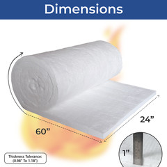 Ceramic Fiber Insulation Blanket – 1”x 24”x 60” – 8# 2400F