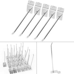 100 PCS 10 Inch Silver Slatwall Hooks Slat Wall Gridwall Panel Slat Wall Hooks