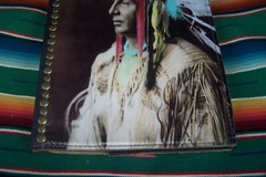 Leather Native American Indian Chief Portrait Studded Note Pad Paper Folder