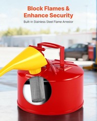 2.5 Gallon Safety Gas Can – Red Type I with Flame Arrester, Self-Closing Lid & F