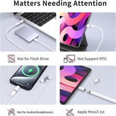 5 Pack USB C to Lightning Charge Adapter for iPhone 16 15, Lightning to USB C