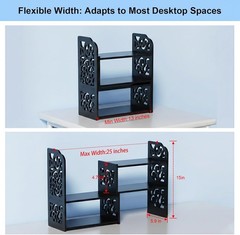 Elegant Black PVC Shelves for Desk – Adjustable & Stylish Organizer for Any Room