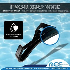 4 PCS 1″ Heavy Duty Wall Snap Hook Black Coated For 1″ Tie Down Webbing