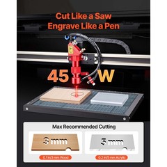 Uimoso 45W CO2 Laser Engraving Machine with 12 x 8 in Work Area