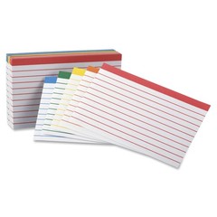 Oxford Assorted Color Coded Ruled Index Cards 3×5 Inches 100 Count Pack