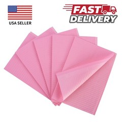 Pink Disposable Dental Bibs 3-Ply Medical Tattoo Towel 13″x18″-Up to 2000