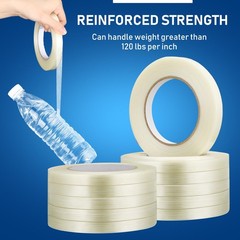 20 Rolls 1/2 Inch x 60 Yards Filament Strapping Tape Transparent Reinforced F…