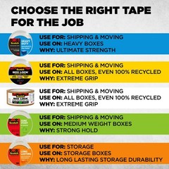 Scotch Heavy-Duty Shipping Packaging Tape Clear 1.88″ x 54.6 yds, 6 Rolls Pack