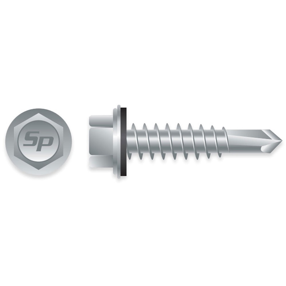 #10 x 1-1/2″ HWH STRONG-SHIELD S/D SCREWS w/ BONDED WASHER 2,000ct | HA1024C