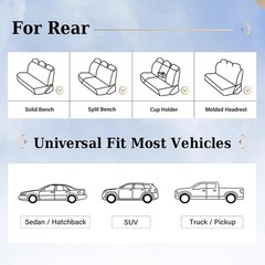 Leather Car Seat Covers Back Set,Universal Fit for Most Cars,SUVs and Sedans,Wat