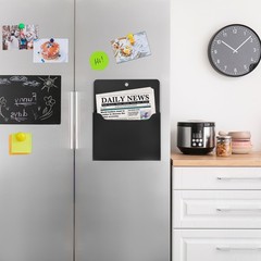 3Pack Magnetic File Holder Magnetic Wall File Organizer Black L/M/S Size