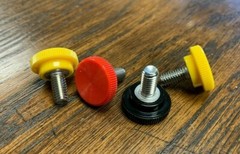 M5 Thumb Screws in Stainless Steel DIN 912 Metric, Knurled Red, Yellow, or Black