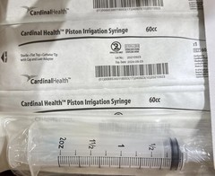 25 X 60cc STERILE Irrigation Syringe Flat Top 60mL New Catheter Tip Ships Free