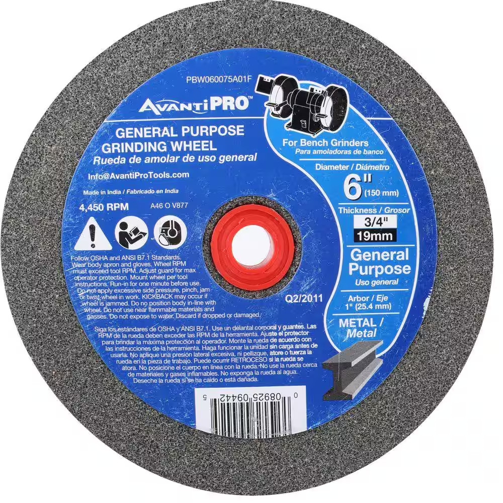 New 6 in. x 3/4 in. x 1 in. Bench Grinding Wheel