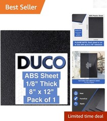 ABS Plastic Sheet 8×12 Black 1/8 inch 3mm textured matte heat moldable