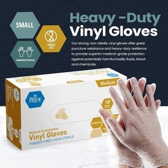 Heavy Duty Vinyl Gloves Medium Disposable Clear Exam Gloves 100 Pack Food Safe