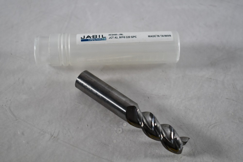 NEW Jabil 03465-JBL JCT A1 MFG 122 GPC Square End Mill 1/2 3 Flute Carbide