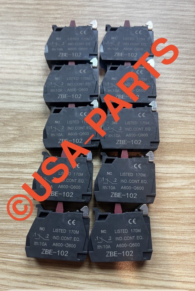 10PCS ZBE-102 ZB102 NO Normal Open CONTACT BLOCK Green FITS XB4 XB5 Series