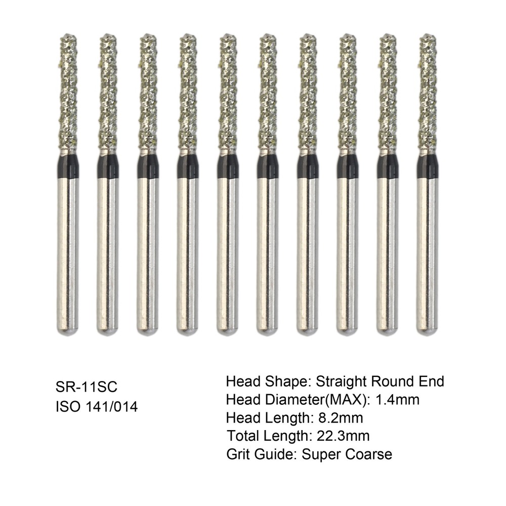 Dental Diamond Bur FG Round End Cylinder Coarse High Speed SR-13C SR-11SC SR-14C