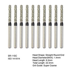Dental Diamond Bur FG Round End Cylinder Coarse High Speed SR-13C SR-11SC SR-14C