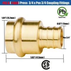 WHK 10Pack 3/4″ ProPress Brass Crimp Adapters for Copper to PEX B, LeadFree