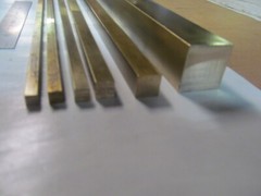 (6) BARS OF 360 SQUARE BRASS, RODS, LATHE STOCK SIX DIFFERENT SIZES, 12″ LONG.